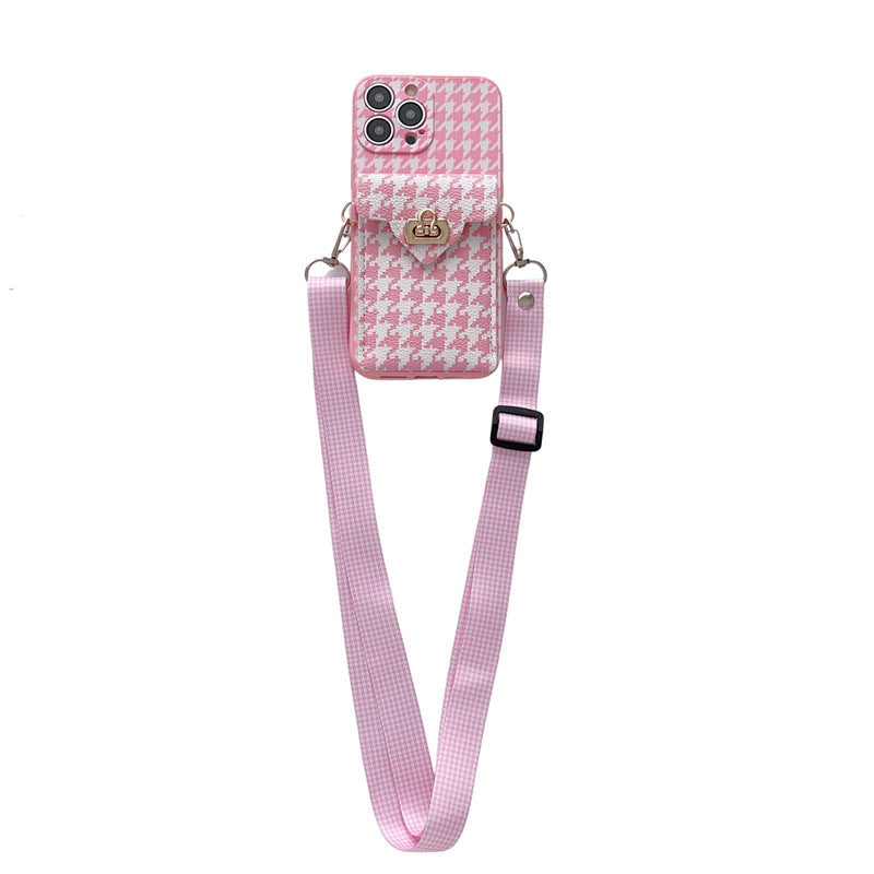 Coque de téléphone élégante avec pochette et bandoulière
